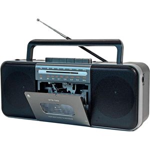 Draagbare Cassetterecorder met AM/FM/SW Radio - Bluetooth - Cassette/USB/SD Opname via Microfoon - Cassette naar MP3 Converter - 10W Speaker - Werkt op Netstroom & Batterijen