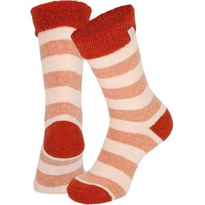 Apollo - Wollen Huissokken Fashion - Stripes - Oranje - Maat 39/42