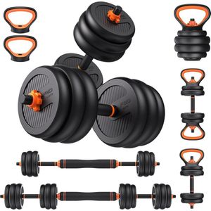 Lugia - 7in1 Dumbells Set 40kg - Halterset - Kettlebells, & Push-up rek - 7 Verschillende Combinaties - Geschikt voor Mannen & Vrouwen
