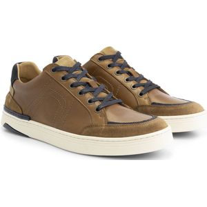 Travelin' Hagley Heren Sneaker - Leren veterschoenen mannen - Cognac leer - Maat 44