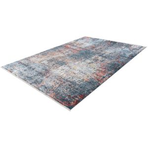 Lalee Medellin- Vloerkleed- perzisch- Superzacht- Vintage- look- laag polig- Tapijt- Karpet - 200x290 cm- Blauw Oranje Beige