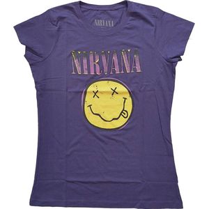 Nirvana - Xerox Happy Face Pink Dames T-shirt - XS - Paars