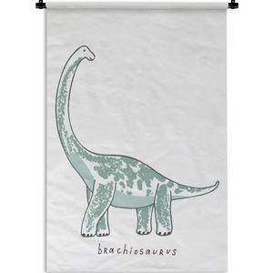 Wandkleed - Wanddoek - Kinderkamer- Brachiosaurus - Dinosaurus - Jongetjes - Meiden - Kind - 60x90 cm - Wandtapijt