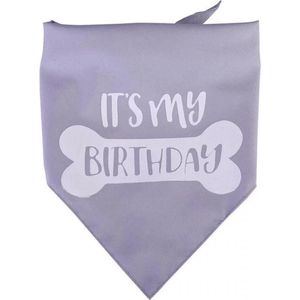 Honden bandana It's my Birthday zilver grijs - hond - bandana - verjaardag - birthday - huisdier