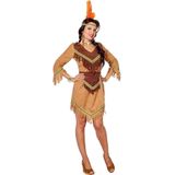 Wilbers & Wilbers - Indiaan Kostuum - Gracieuze Gazelle Arkansas Indiaan - Vrouw - Bruin - Maat 48 - Carnavalskleding - Verkleedkleding
