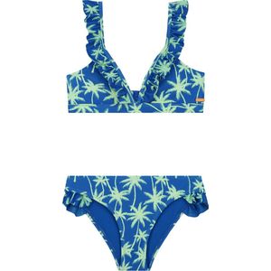 SHIWI Bella vacation palm Bikiniset Meisjes blauw - maat 146/152