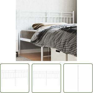 The Living Store Hoofdbord 160 cm metaal wit - Hoofdbord - Hoofdboard - Slaapkamers - Beddengoed - Houten Hoofdbord