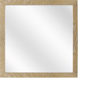 Spiegel met Vlakke Houten Lijst - Vergrijsd - 40x40 cm