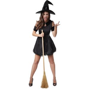 dressforfun - Zwarte heks Tarantella S - verkleedkleding kostuum halloween verkleden feestkleding carnavalskleding carnaval feestkledij partykleding - 302422