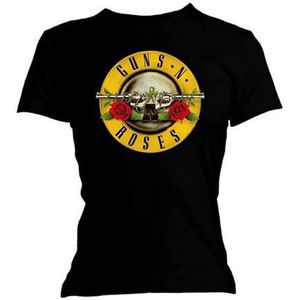 Guns N' Roses - Classic Bullet Logo Dames T-shirt - L - Zwart