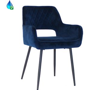 Eetkamer - Vergaderstoel Tornio Velvet, Blauw