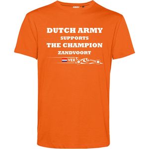 T-shirt kind Dutch Army Supports The Champion Zandvoort | Formule 1 fan | Max Verstappen / Red Bull racing supporter | Oranje | maat 128
