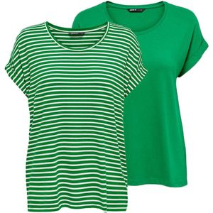 Only Dames T-Shirt MOSTER 2 PACK bequem Groen S