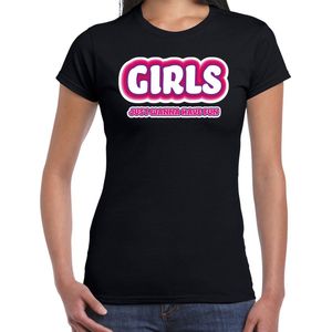 Bellatio Decorations vrijgezellenfeest verkleed t-shirt dames - Girls Fun - zwart - bachelorette L