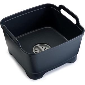 Afwasbak met handgrepen en afvoerplug - 9 liter - grijs