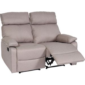 Cosmo Casa 2 bioscoopstoelen - Relaxfauteuil tv - fauteuil bank - Armleuning ligfunctie Nosag - Vering stof/textiel - Grijsbruin