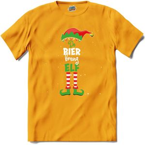 Foute kersttrui - Bier breng kerstelf - T-Shirt - Heren - Geel - Maat XXL