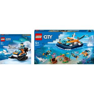 LEGO City Bundel: Sneeuwscooter Voor Poolonderzoek + Verkenningsduikboot Speelgoed - 66768