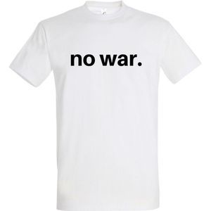 NO WAR. T-shirt korte mouw wit - Maat 110/116 (5 - 6 jaar)