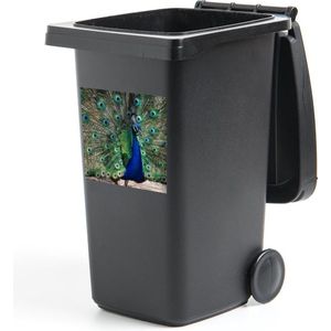 Container sticker Pauwenveren - Groen - Blauw - 40x40 cm - Kliko sticker