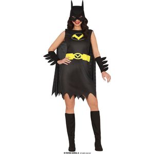 Guirca - Batgirl & Batwoman & Catwoman Kostuum - Schaduw Van De Nacht Heldin - Vrouw - Zwart - Maat 36-38 - Carnavalskleding - Verkleedkleding
