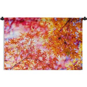 Wandkleed Japanse esdoorn - Japanse esdoorn met herfstkleuren Wandkleed katoen 180x120 cm - Wandtapijt met foto XXL / Groot formaat!