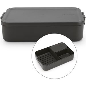 Brabantia Make & Take Bento Lunchbox incl Bentobox - Large - Kunststof - Dark Grey