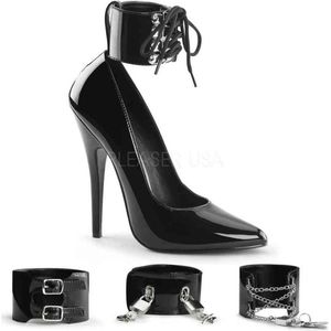 Devious - DOMINA-434 Hoge hakken - Paaldans schoenen - 41 Shoes - Zwart