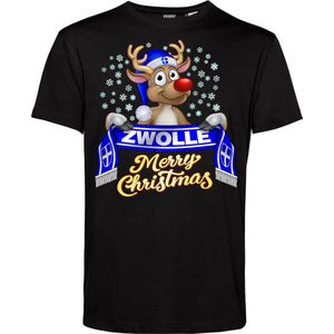 T-shirt kind Zwolle | Foute Kersttrui Dames Heren | Kerstcadeau | Pec Zwolle supporter | Zwart | maat 152