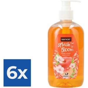 Sence Splash To Bloom Handzeep Perzik 500 ml - Voordeelverpakking 6 stuks