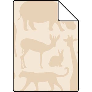 Proefstaal ESTAhome behang dieren beige - 139788 - 26,5 x 21 cm