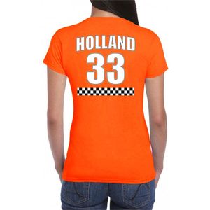 Oranjerace  supporter t-shirt - nummer 33 - Holland / Nederland fan shirt / kleding voor dames XS