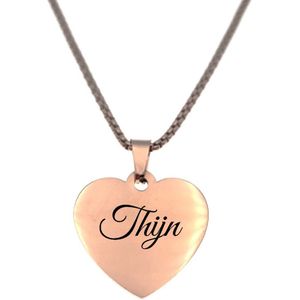 Ketting - Hart - Met Naam - Thijn - Rosegoud