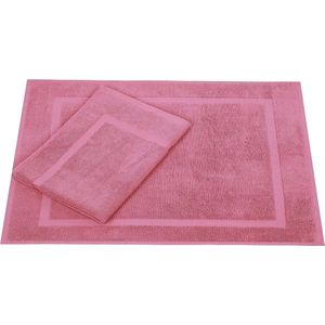 Set van 2 badmatten, badmatten, douchematten, badstof, premium afmetingen 50 x 70 cm, 100% katoen, kwaliteit 650 g/m², oudroze