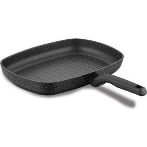 Korkmaz-A1121 Ornella-Vierkant Grillpan-Zwart Graniet-Geribd-35x25cm