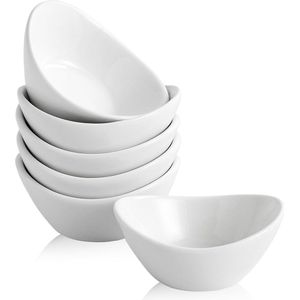 Keramische dip kommen set van 6,1,5 oz witte dipinch kom, sojasausgerechten, mini-kommen voor charcuterie board sushi, tomatensaus, BBQ en feestaccessoires (wit)
