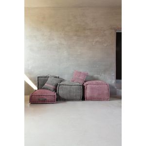 LIGNE PURE Mellow – poef – zitkussen – katoen – eco – handmade - modern – boho - Rood - 60x20