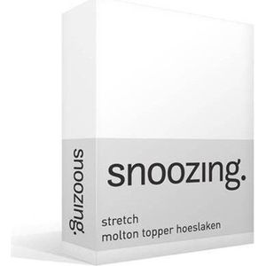 Snoozing - Stretch - Topper - Molton - Hoeslaken - Lits-jumeaux - 180x200 cm of 160x210/220 cm - Wit