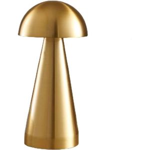 Luxus Draadloze Tafellamp Oplaadbaar - Emmanuelle - Goud - 21cm - Decoratieve tafellamp - Tafellamp slaapkamer - Bureaulamp - LED - Touch - Dimbaar - Draadloos - Oplaadbaar