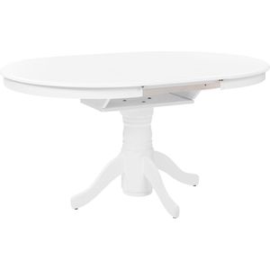 Eettafel - Wit - Bewerkt Hout - Ovaal - Voor 6 Personen