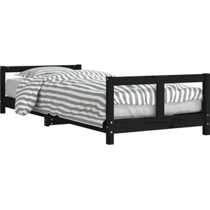 vidaXL - Kinderbedframe - 80x200 - cm - massief - grenenhout - zwart