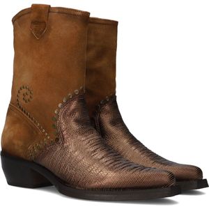 Omoda D268 Enkellaarsjes - Enkelboots met rits - Dames - Cognac - Maat 37