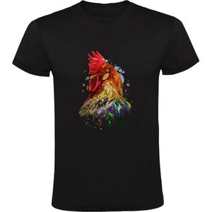 Haan Heren T-shirt | dier | gedrag | kip | verf | schilder | dierendag