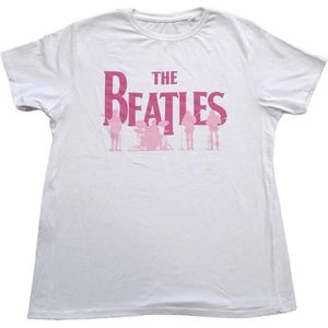 The Beatles - Band Silhouettes Heren T-shirt - M - Wit