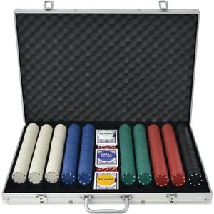 vidaXL Pokerset met 1000 chips - Aluminium koffer - Geschikt voor pokeravonden met vrienden