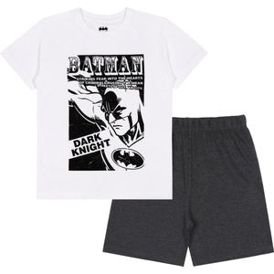 Batman - Jongens witte en grijze pyjama met korte mouwen, zomerpyjama / 134