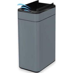 Sensor RVS Prullenbak - Afvalemmer - 52 Liter - Softclose Deksel Touch Lcd Scherm Met Vuilniszakkenhouder Zwart