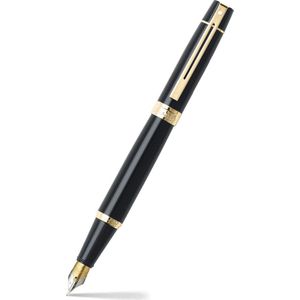 Sheaffer vulpen - 300 E9325 - F - Glossy black gold tone - SF-E0932543