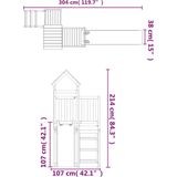 vidaXL Speelhuis met glijbaan massief douglashout