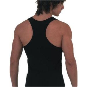 Heren halter sport hemd- zwart- 5 pak- maat L